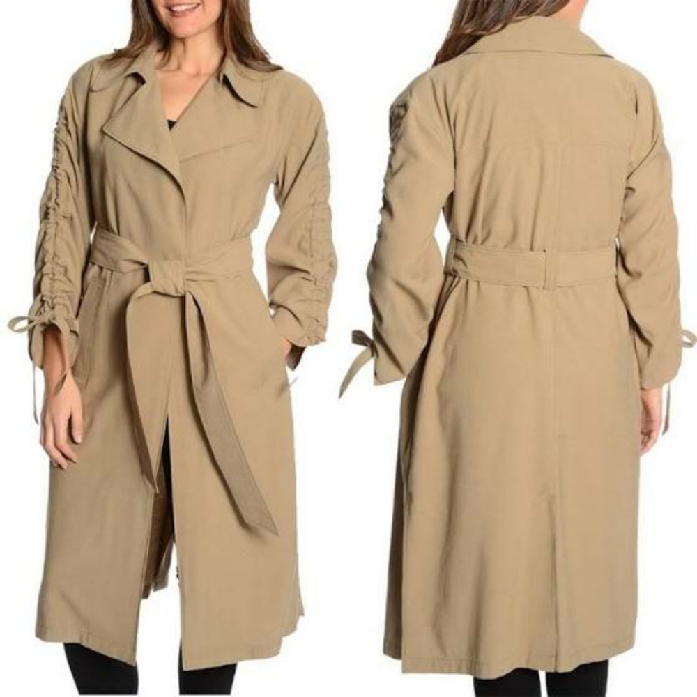 Rachel Roy Cinched Sleeve Trench Coat